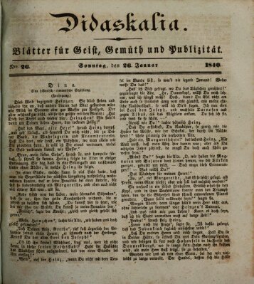 Didaskalia Sonntag 26. Januar 1840