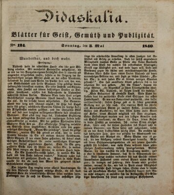 Didaskalia Sonntag 3. Mai 1840