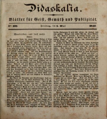 Didaskalia Freitag 8. Mai 1840