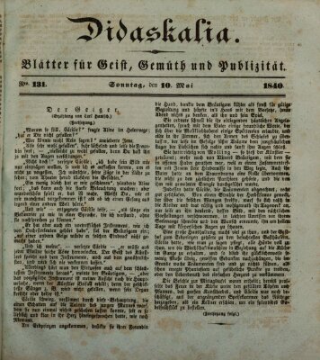 Didaskalia Sonntag 10. Mai 1840