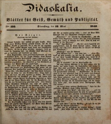 Didaskalia Dienstag 12. Mai 1840