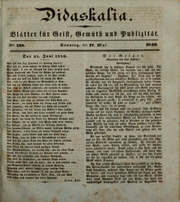 Didaskalia Sonntag 17. Mai 1840