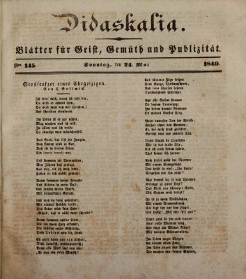 Didaskalia Sonntag 24. Mai 1840