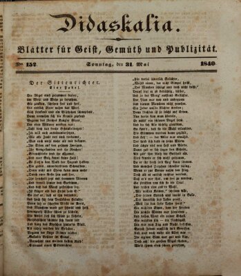 Didaskalia Sonntag 31. Mai 1840