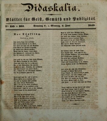 Didaskalia Sonntag 7. Juni 1840