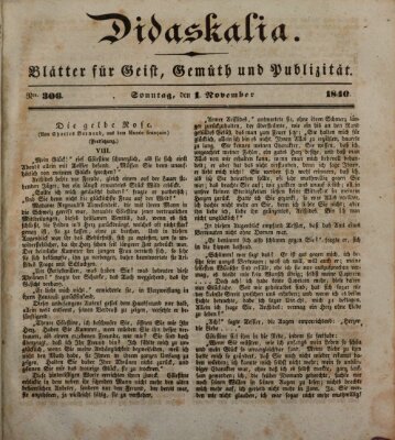 Didaskalia Sonntag 1. November 1840