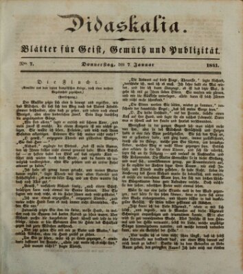 Didaskalia Donnerstag 7. Januar 1841