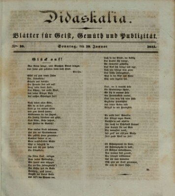 Didaskalia Sonntag 10. Januar 1841