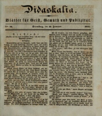 Didaskalia Dienstag 12. Januar 1841