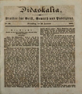 Didaskalia Dienstag 19. Januar 1841