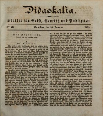 Didaskalia Samstag 23. Januar 1841