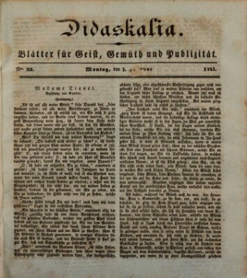 Didaskalia Montag 1. Februar 1841