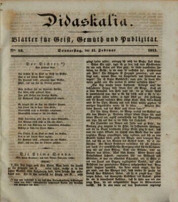 Didaskalia Donnerstag 11. Februar 1841