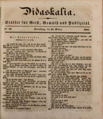 Didaskalia Dienstag 23. März 1841