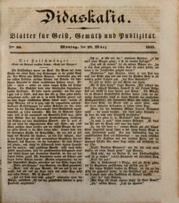 Didaskalia Montag 29. März 1841