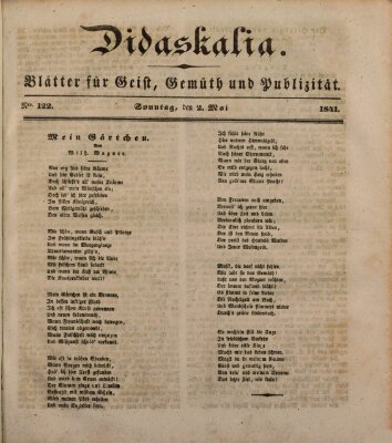 Didaskalia Sonntag 2. Mai 1841