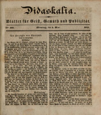 Didaskalia Montag 3. Mai 1841