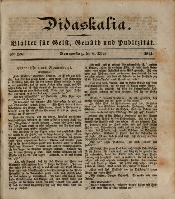 Didaskalia Donnerstag 6. Mai 1841