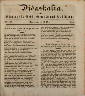 Didaskalia Sonntag 16. Mai 1841