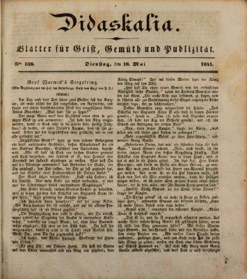 Didaskalia Dienstag 18. Mai 1841