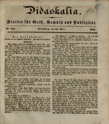 Didaskalia Dienstag 25. Mai 1841