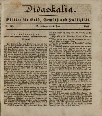 Didaskalia Dienstag 8. Juni 1841