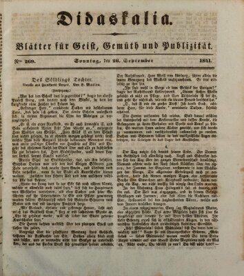 Didaskalia Sonntag 26. September 1841