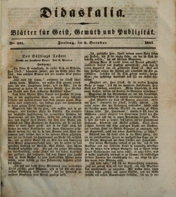 Didaskalia Freitag 8. Oktober 1841