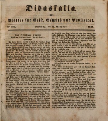 Didaskalia Dienstag 12. Oktober 1841