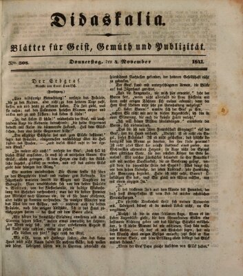 Didaskalia Donnerstag 4. November 1841