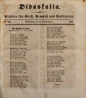 Didaskalia Sonntag 14. November 1841