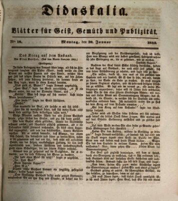 Didaskalia Montag 10. Januar 1842