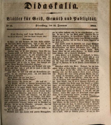 Didaskalia Dienstag 11. Januar 1842