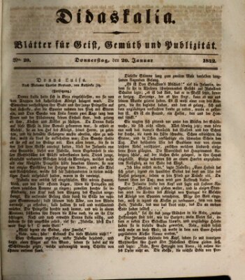 Didaskalia Donnerstag 20. Januar 1842