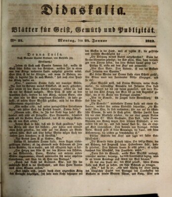 Didaskalia Montag 24. Januar 1842