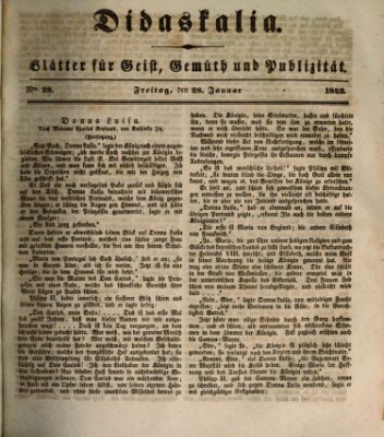 Didaskalia Freitag 28. Januar 1842