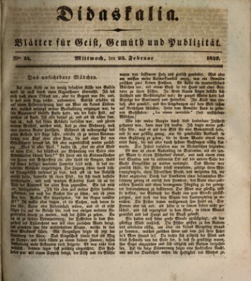 Didaskalia Mittwoch 23. Februar 1842