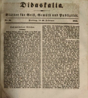 Didaskalia Freitag 25. Februar 1842