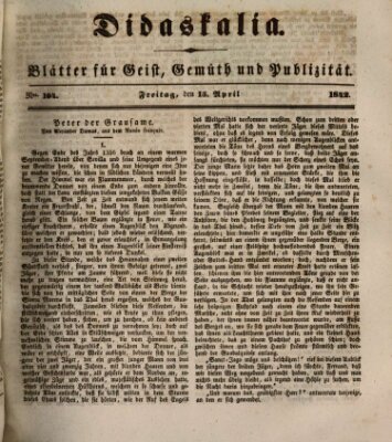 Didaskalia Freitag 15. April 1842