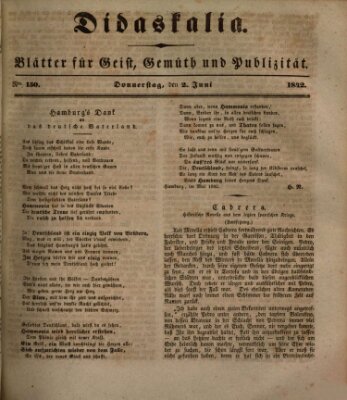 Didaskalia Donnerstag 2. Juni 1842