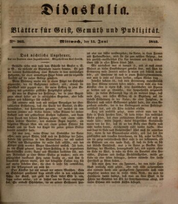 Didaskalia Mittwoch 15. Juni 1842