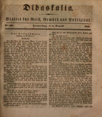 Didaskalia Donnerstag 4. August 1842