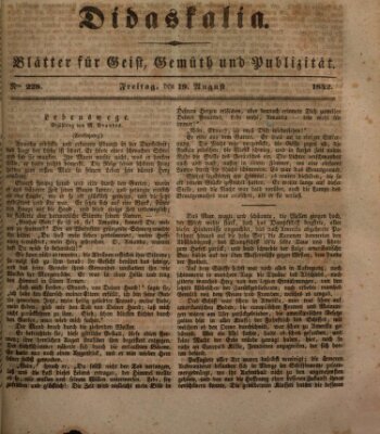 Didaskalia Freitag 19. August 1842