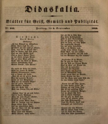 Didaskalia Freitag 2. September 1842