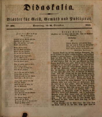 Didaskalia Sonntag 16. Oktober 1842