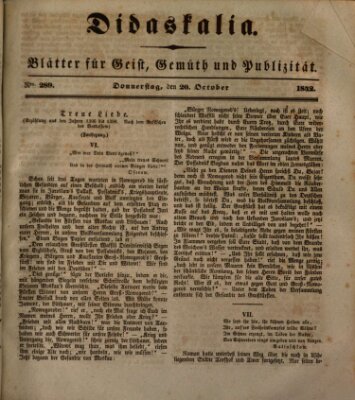 Didaskalia Donnerstag 20. Oktober 1842