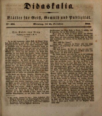 Didaskalia Montag 24. Oktober 1842