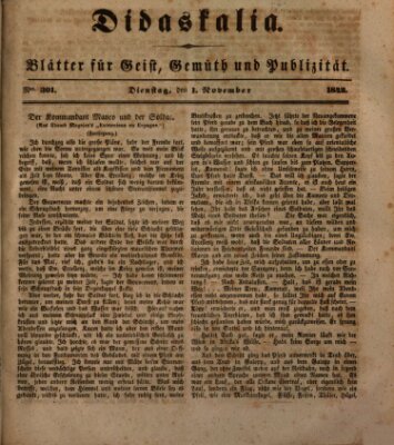 Didaskalia Dienstag 1. November 1842