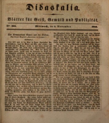 Didaskalia Mittwoch 2. November 1842