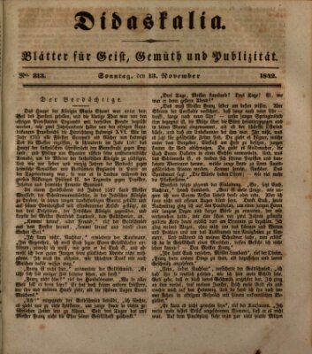 Didaskalia Sonntag 13. November 1842